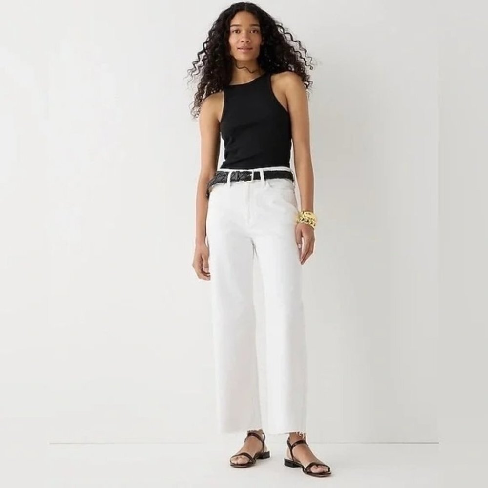 J Crew NWT Slim wide-leg jean in white wash BP462
